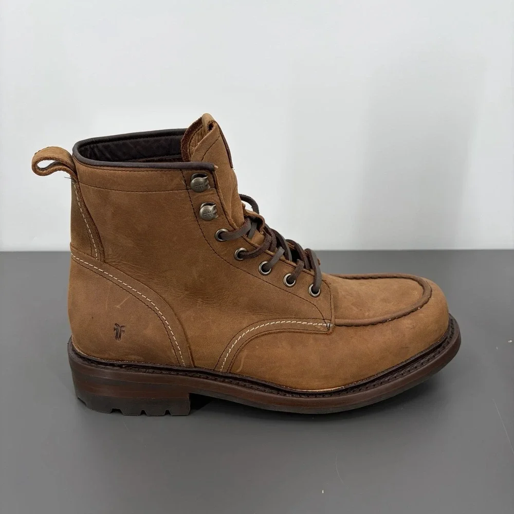 Frye Mens Bark Hudson Suede Work‎ Boots Sz 8.5 Industrial Construction Outdoor